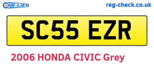 SC55EZR are the vehicle registration plates.