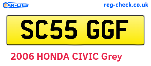 SC55GGF are the vehicle registration plates.