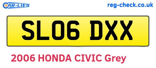 SL06DXX are the vehicle registration plates.
