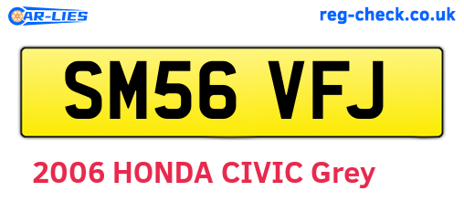 SM56VFJ are the vehicle registration plates.