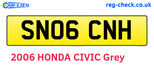 SN06CNH are the vehicle registration plates.