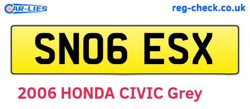 SN06ESX are the vehicle registration plates.