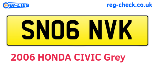 SN06NVK are the vehicle registration plates.