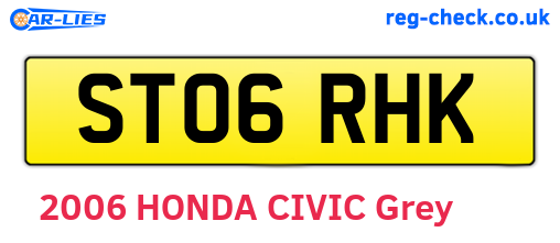 ST06RHK are the vehicle registration plates.