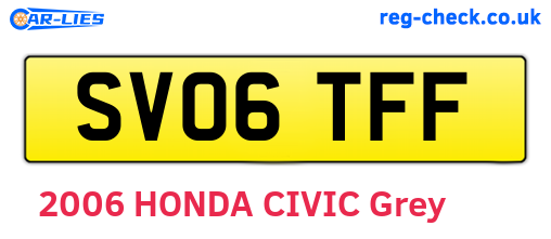 SV06TFF are the vehicle registration plates.