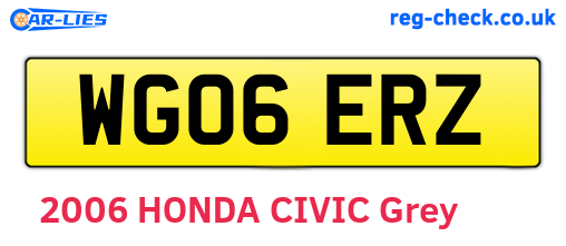 WG06ERZ are the vehicle registration plates.