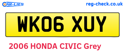 WK06XUY are the vehicle registration plates.