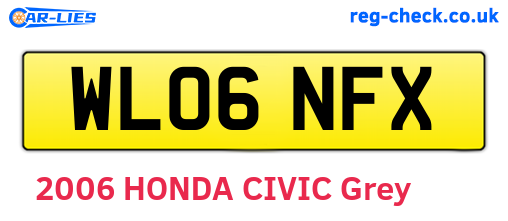WL06NFX are the vehicle registration plates.