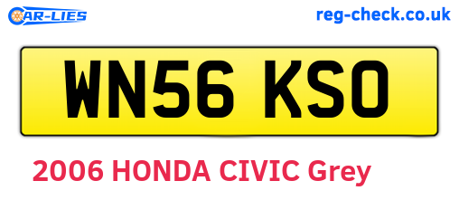 WN56KSO are the vehicle registration plates.