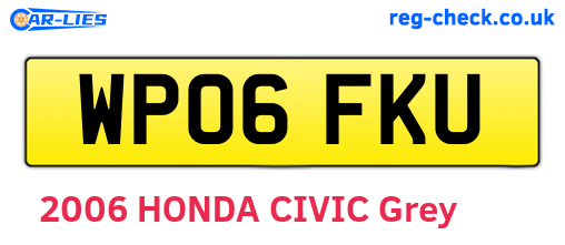 WP06FKU are the vehicle registration plates.