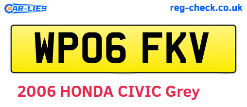 WP06FKV are the vehicle registration plates.