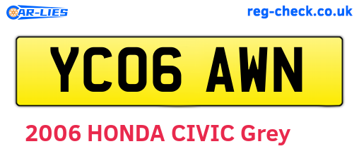 YC06AWN are the vehicle registration plates.