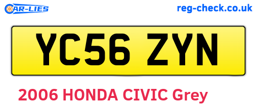 YC56ZYN are the vehicle registration plates.