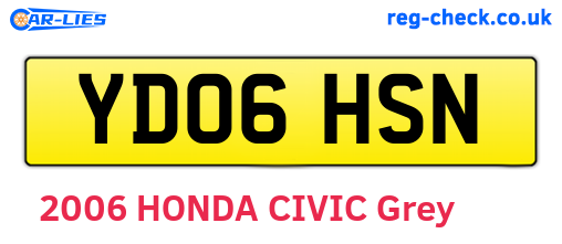 YD06HSN are the vehicle registration plates.