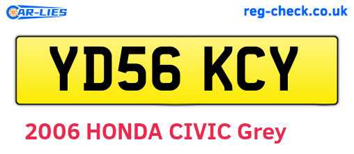 YD56KCY are the vehicle registration plates.