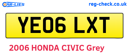 YE06LXT are the vehicle registration plates.