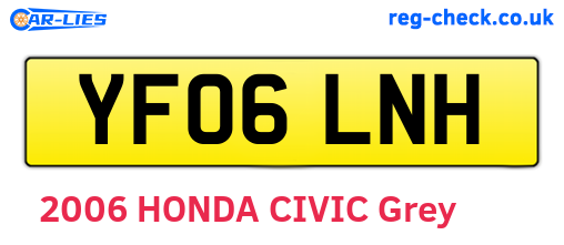 YF06LNH are the vehicle registration plates.