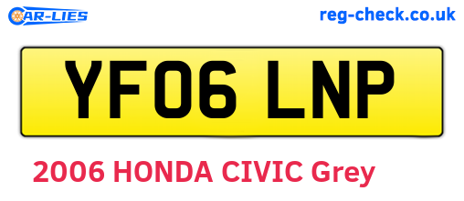 YF06LNP are the vehicle registration plates.