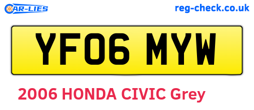YF06MYW are the vehicle registration plates.