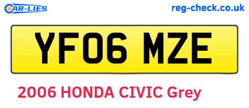 YF06MZE are the vehicle registration plates.