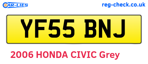 YF55BNJ are the vehicle registration plates.