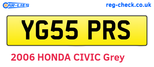 YG55PRS are the vehicle registration plates.