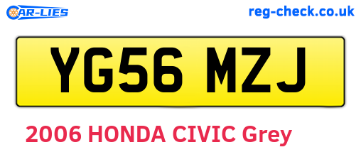 YG56MZJ are the vehicle registration plates.
