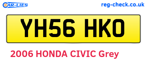 YH56HKO are the vehicle registration plates.