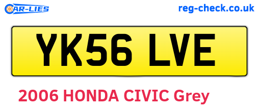 YK56LVE are the vehicle registration plates.
