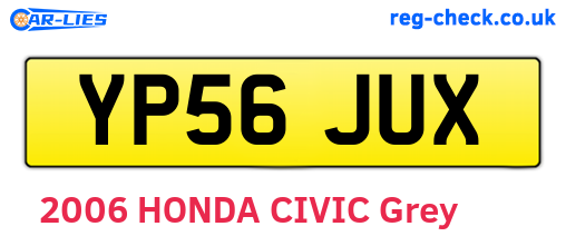 YP56JUX are the vehicle registration plates.