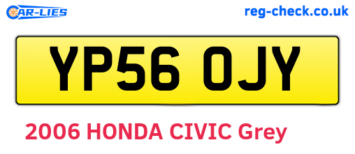 YP56OJY are the vehicle registration plates.