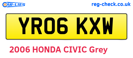 YR06KXW are the vehicle registration plates.