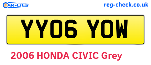 YY06YOW are the vehicle registration plates.