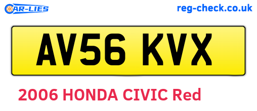 AV56KVX are the vehicle registration plates.