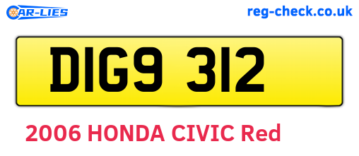 DIG9312 are the vehicle registration plates.