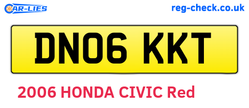 DN06KKT are the vehicle registration plates.