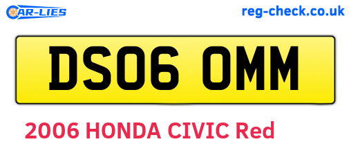 DS06OMM are the vehicle registration plates.