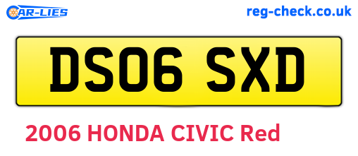 DS06SXD are the vehicle registration plates.