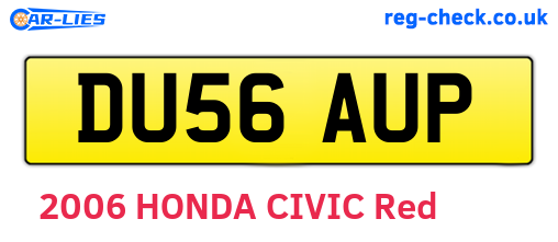 DU56AUP are the vehicle registration plates.
