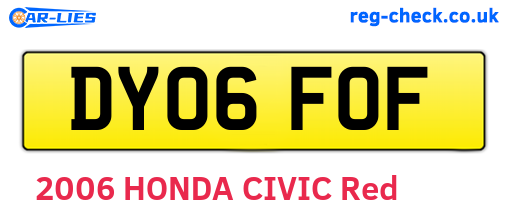 DY06FOF are the vehicle registration plates.