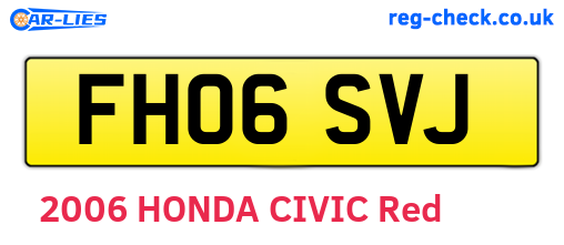 FH06SVJ are the vehicle registration plates.