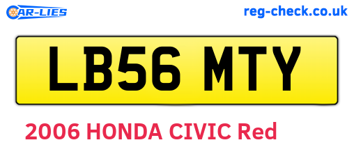 LB56MTY are the vehicle registration plates.
