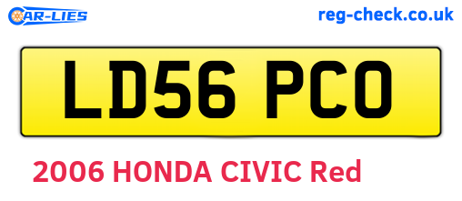 LD56PCO are the vehicle registration plates.
