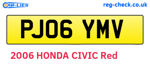 PJ06YMV are the vehicle registration plates.