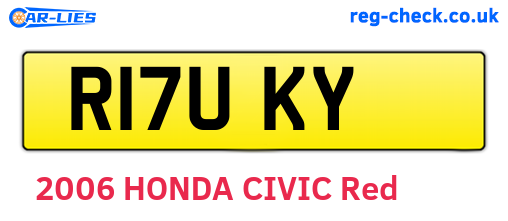 R17UKY are the vehicle registration plates.