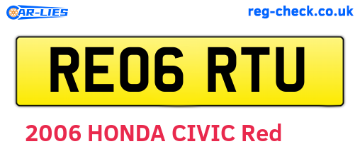 RE06RTU are the vehicle registration plates.