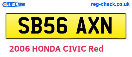SB56AXN are the vehicle registration plates.