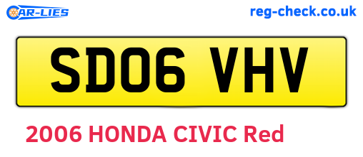 SD06VHV are the vehicle registration plates.