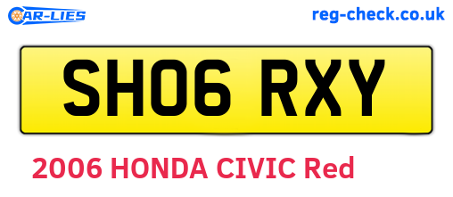 SH06RXY are the vehicle registration plates.