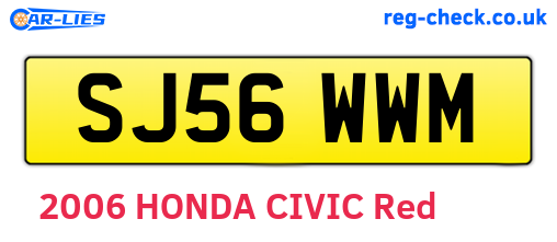SJ56WWM are the vehicle registration plates.